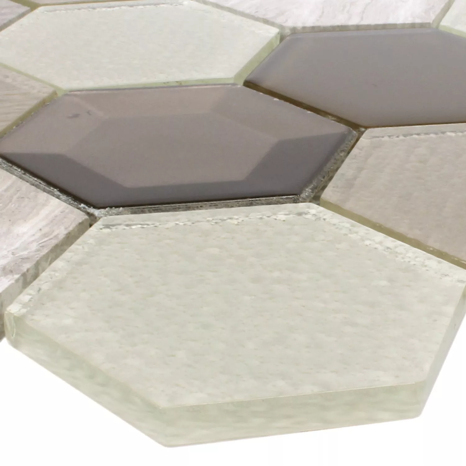 Mosaico Concrete Vetro Pietra Naturale 3D Beige