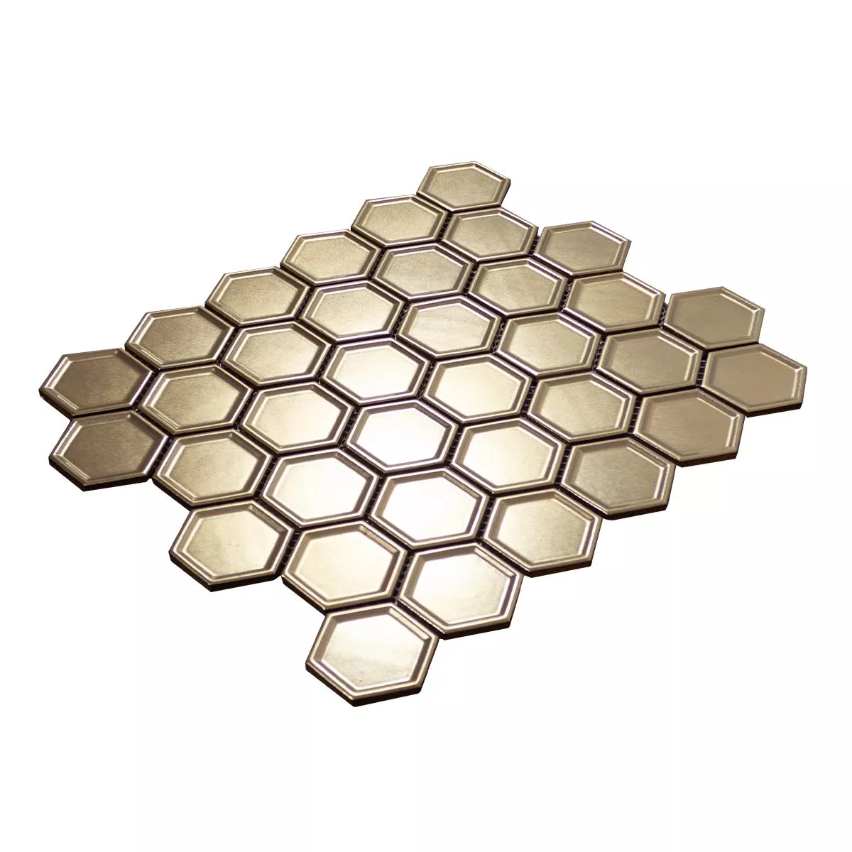 Keramik Mosaik Fliesen Stellaris Hexagon Bronze