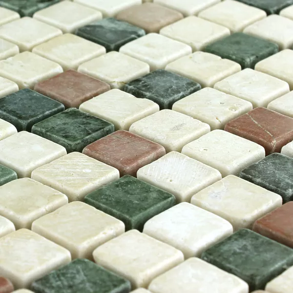 Mosaikfliesen Marmor Bunt Mix 15x15x7mm