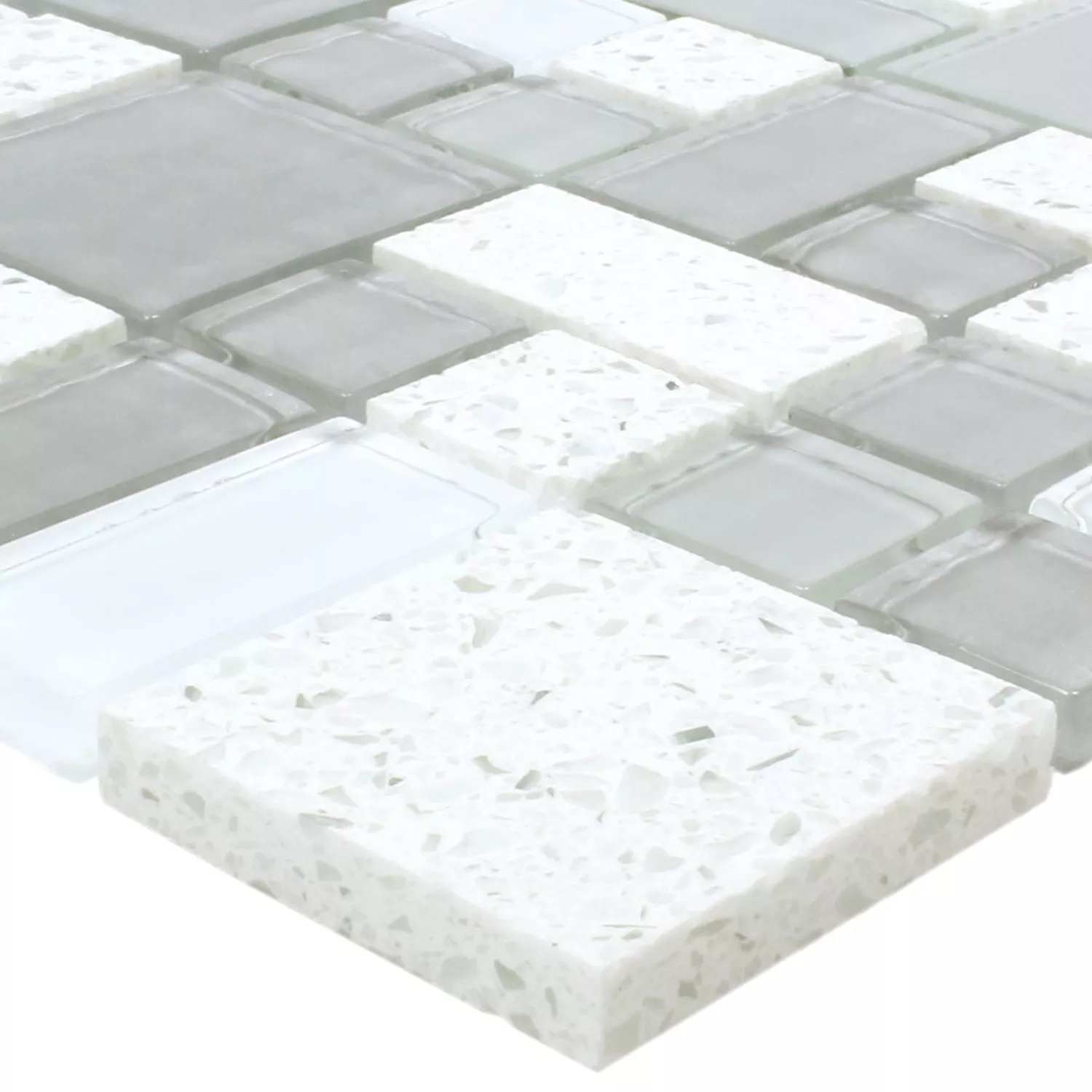 Mosaico Lauria Vetro Pietra Artificiale Bianco