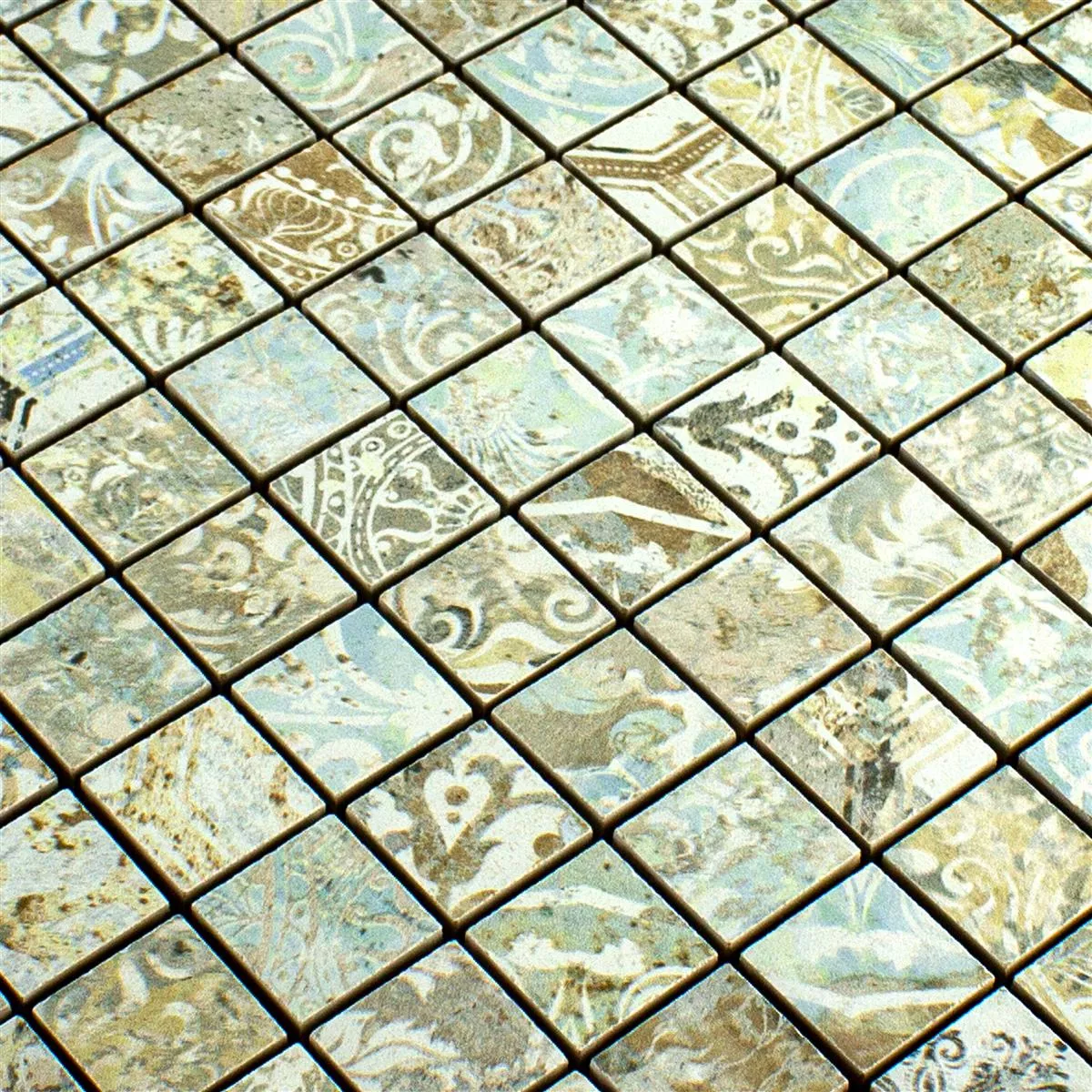 Ceramica Mosaico Piastrelle Bellona Effetto Di Colore Chiaro 25x25mm