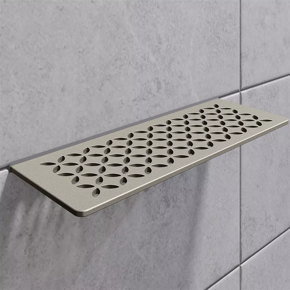 Mensola per doccia Mensola a muro Schlüter rettangolare 30x11,5 cm floreale grigio