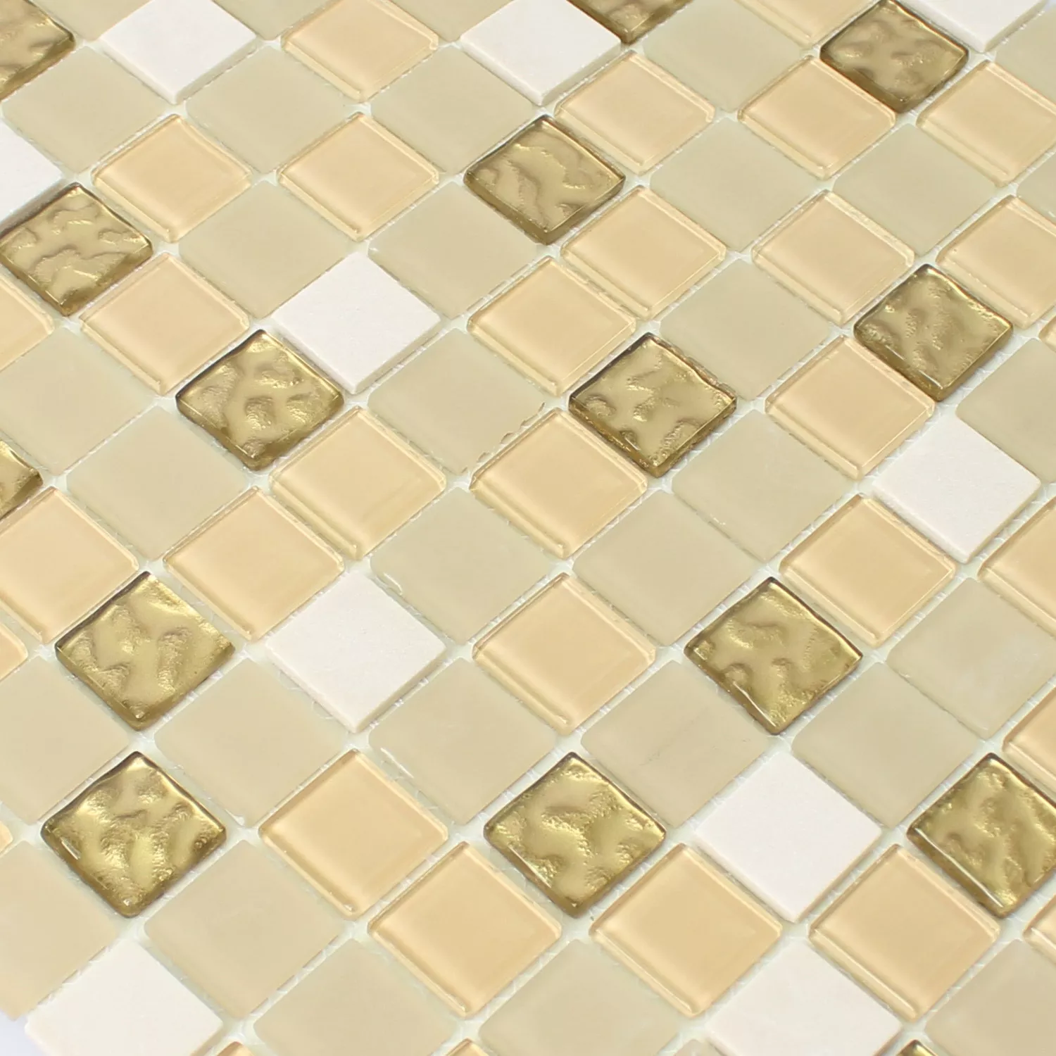 Muster von Selbstklebende Mosaikfliesen Naturstein Glas Gold