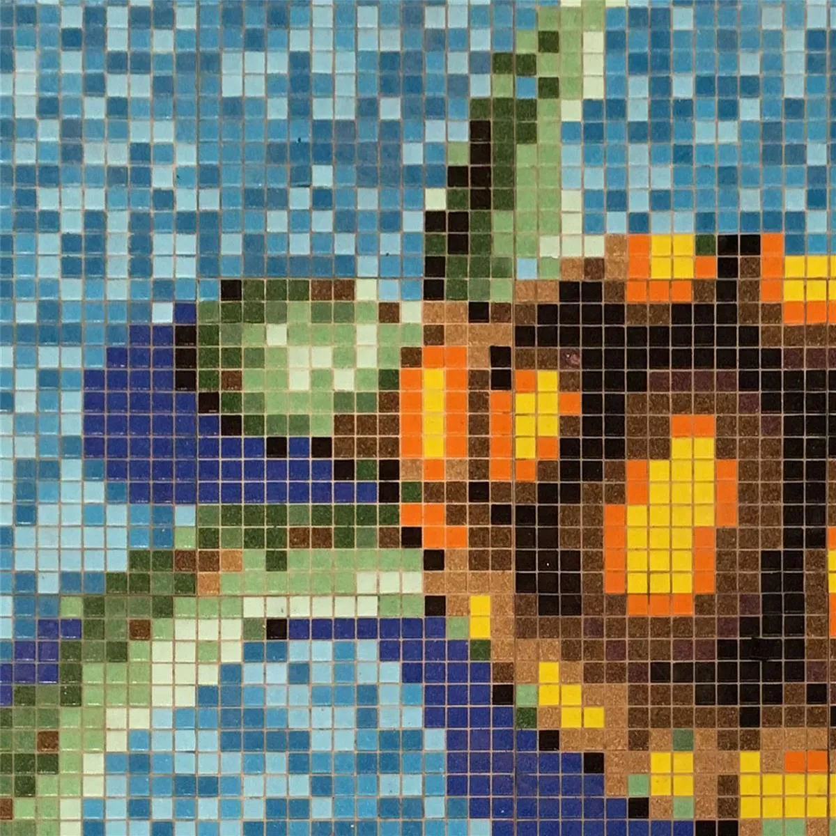 Schwimmbad Pool Mosaik Turtle Papierverklebt