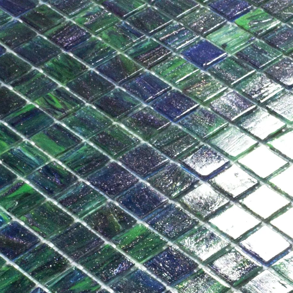 Campione Mosaico Di Vetro Piastrelle Catalina Blu Verde Mix