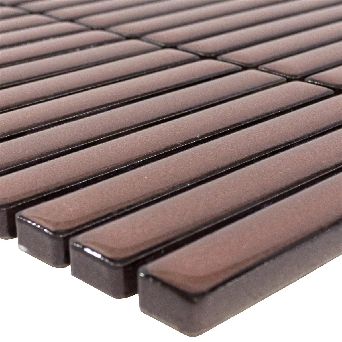 Mosaïque Carrelage Wallachia Brun Brillant 12x92x8 mm