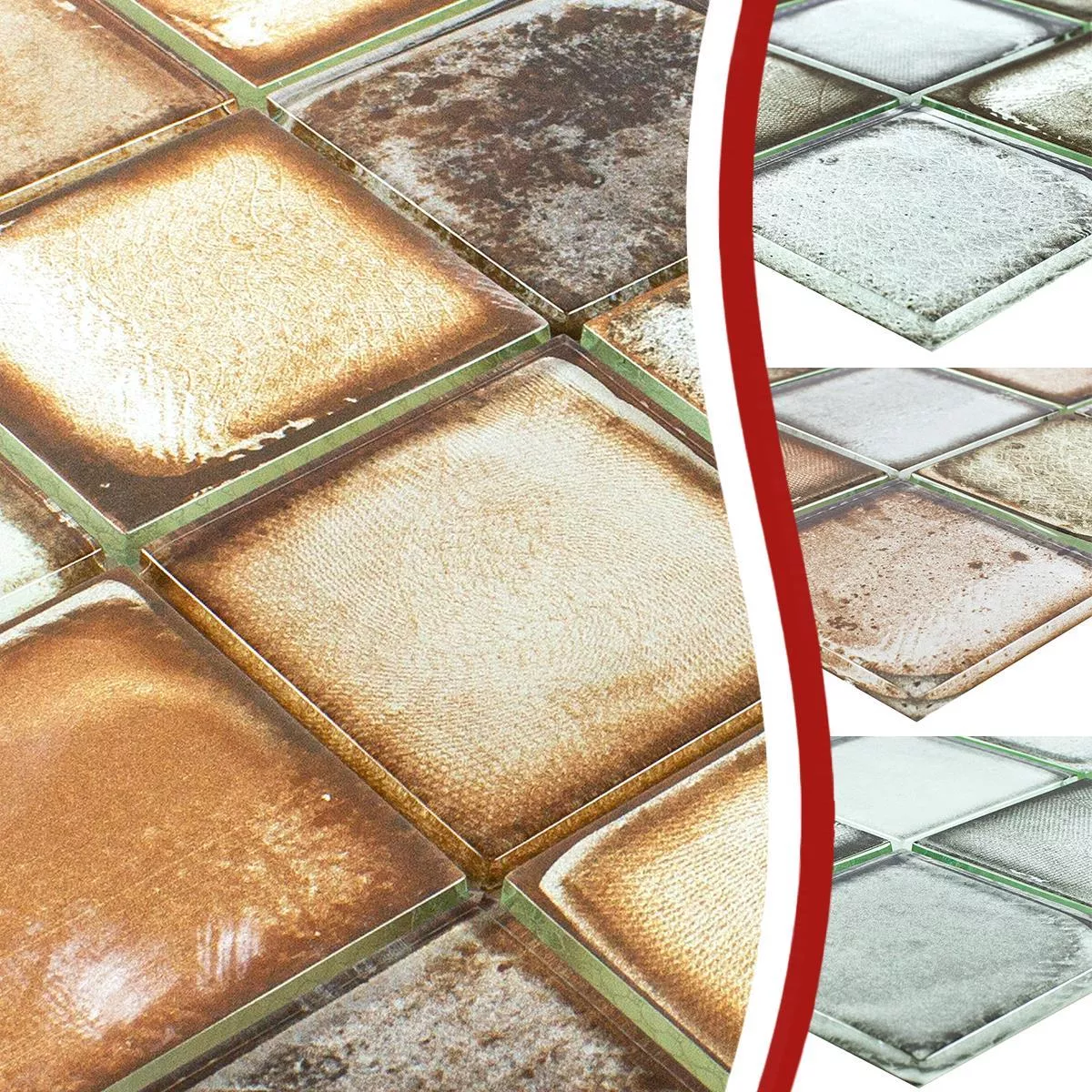 Campione Mosaico Di Vetro Piastrelle Ottica Di Cemento Granada