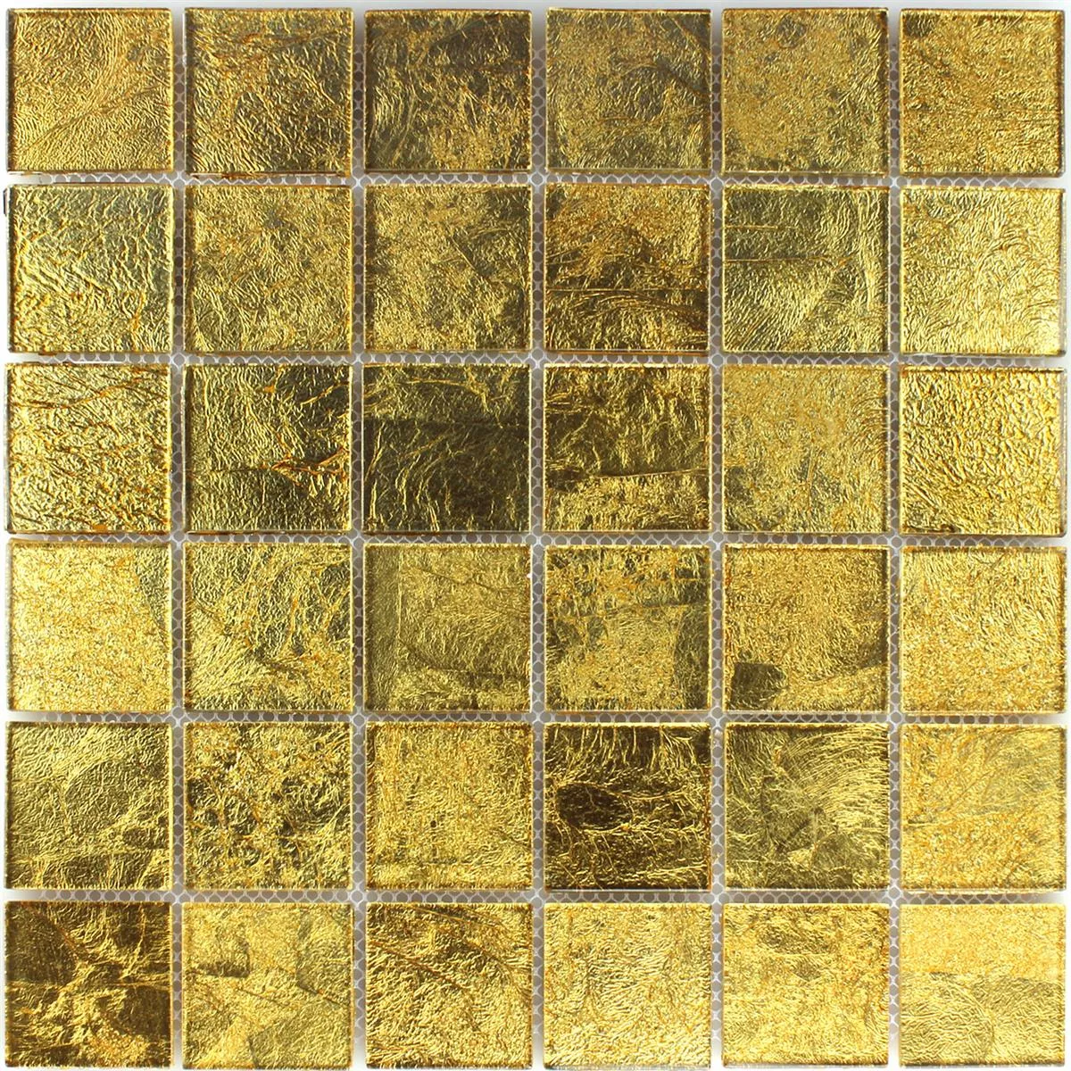 Mosaikfliesen Glas Effekt Gold 48x48x4mm