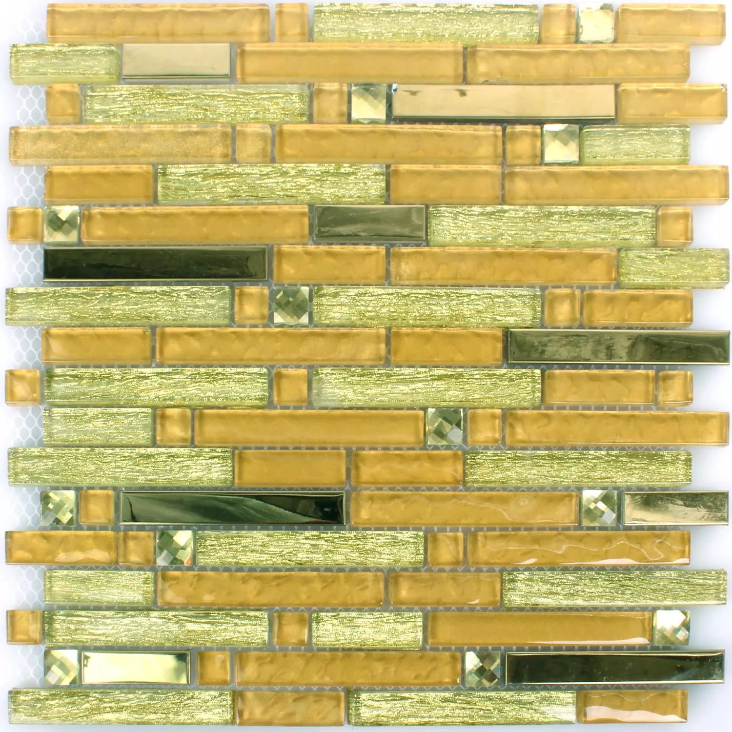 Mosaikfliesen Glas Metall Latoya Gold