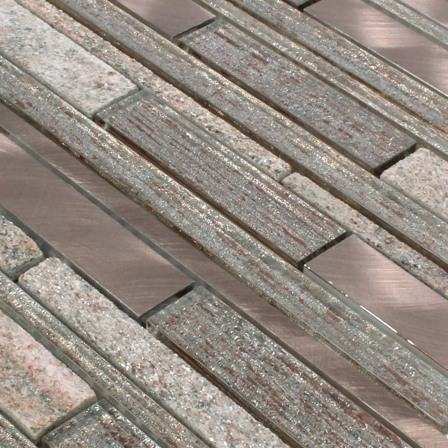 Mosaikfliesen Panorama Braun Kupfer
