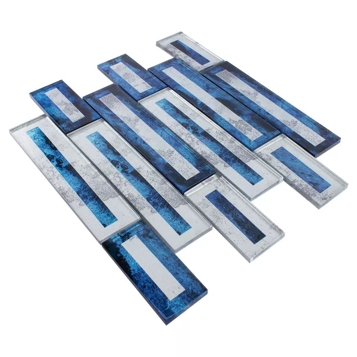 Muster von Glasmosaik Fliesen Romans 2D Effekt Blau