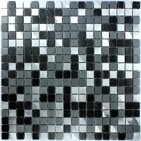 Échantillon Mosaïque Aluminium Noir Argent 