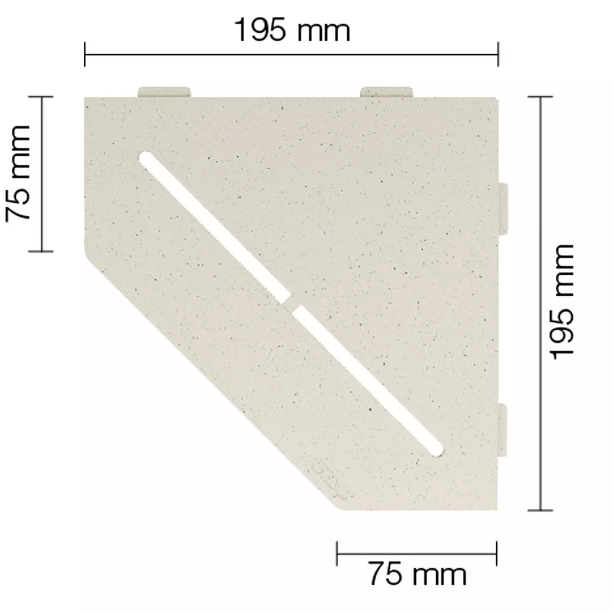 Mensola a muro Mensola per doccia Schlüter a 5 angoli 19,5x19,5 cm avorio puro