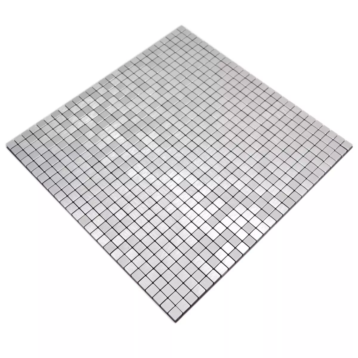 Muster von Metall Mosaikfliesen Wygon Selbstklebend Silber 10mm