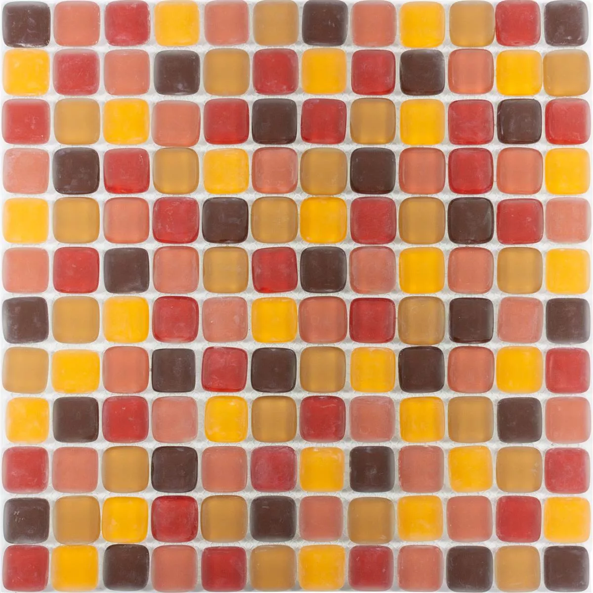 Campione Mosaico Di Vetro Piastrelle Ponterio Frosted Rosso Mix