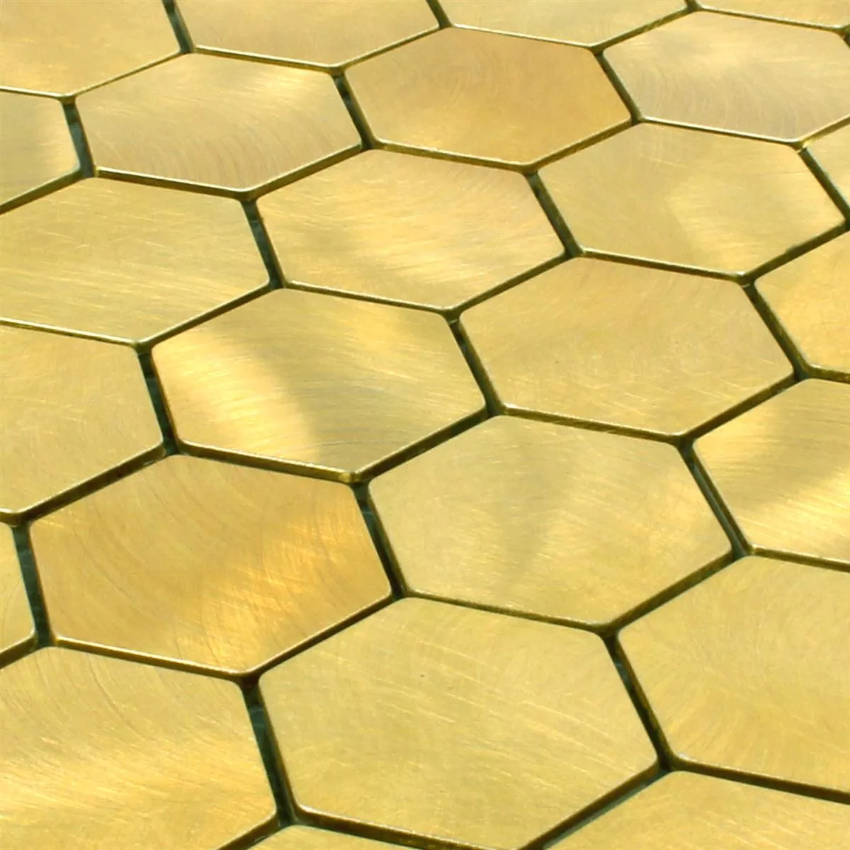 Mosaico Alluminio Manhatten Esagono Oro