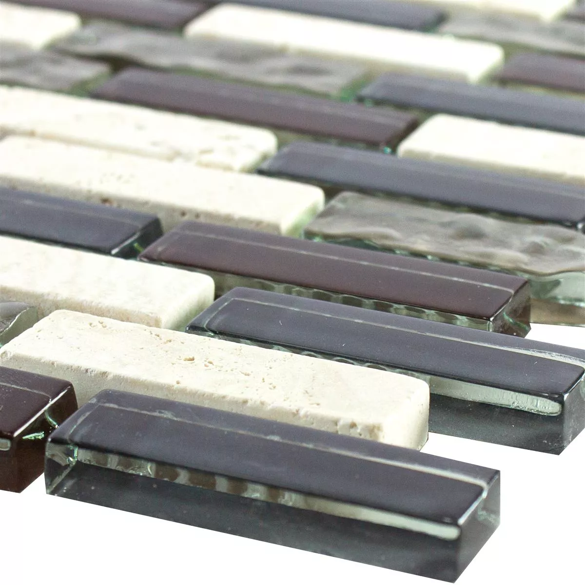 Glas Naturstein Mosaik Estoril Braun Beige Grau