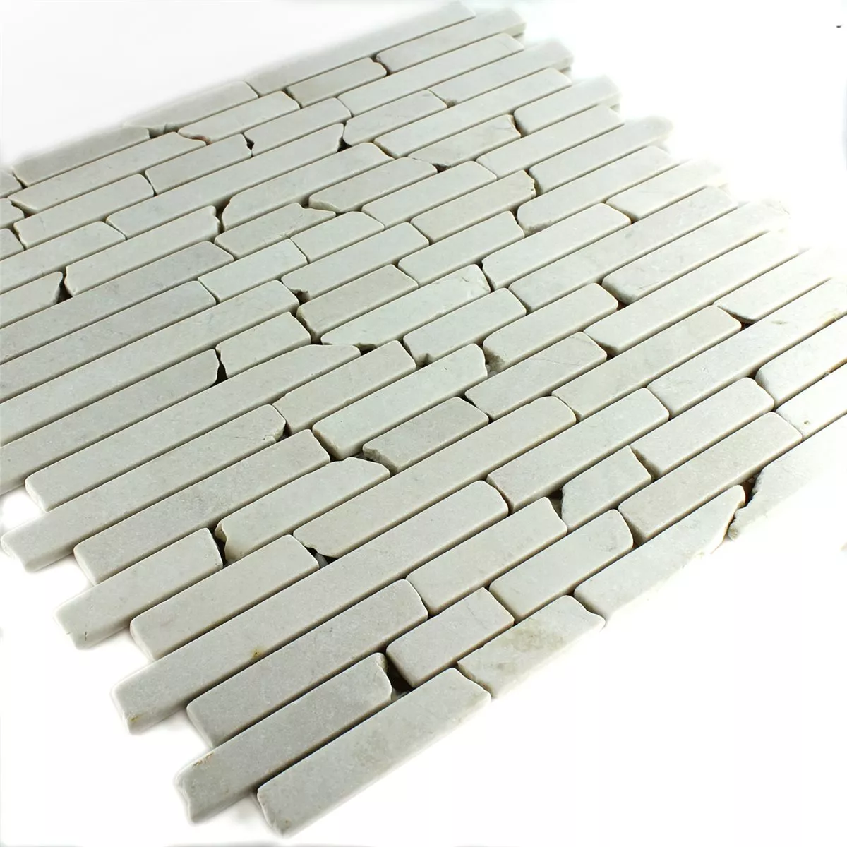 Mosaikfliesen Marmor Botticino Brick