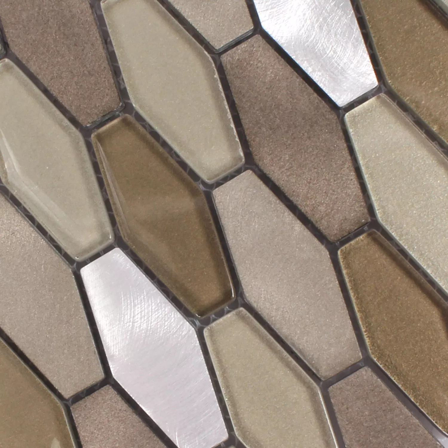 Mosaikfliesen Glas Metall Lupo Hexagon