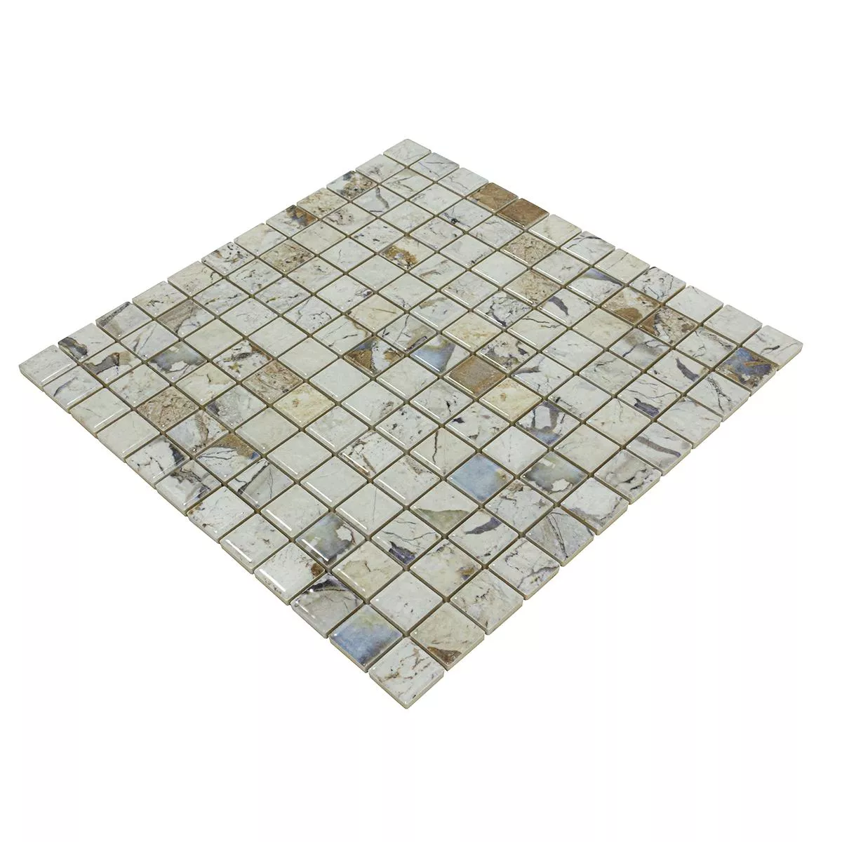 Ceramica Mosaico Piastrelle Elysium Marmo Ottica Beige 23