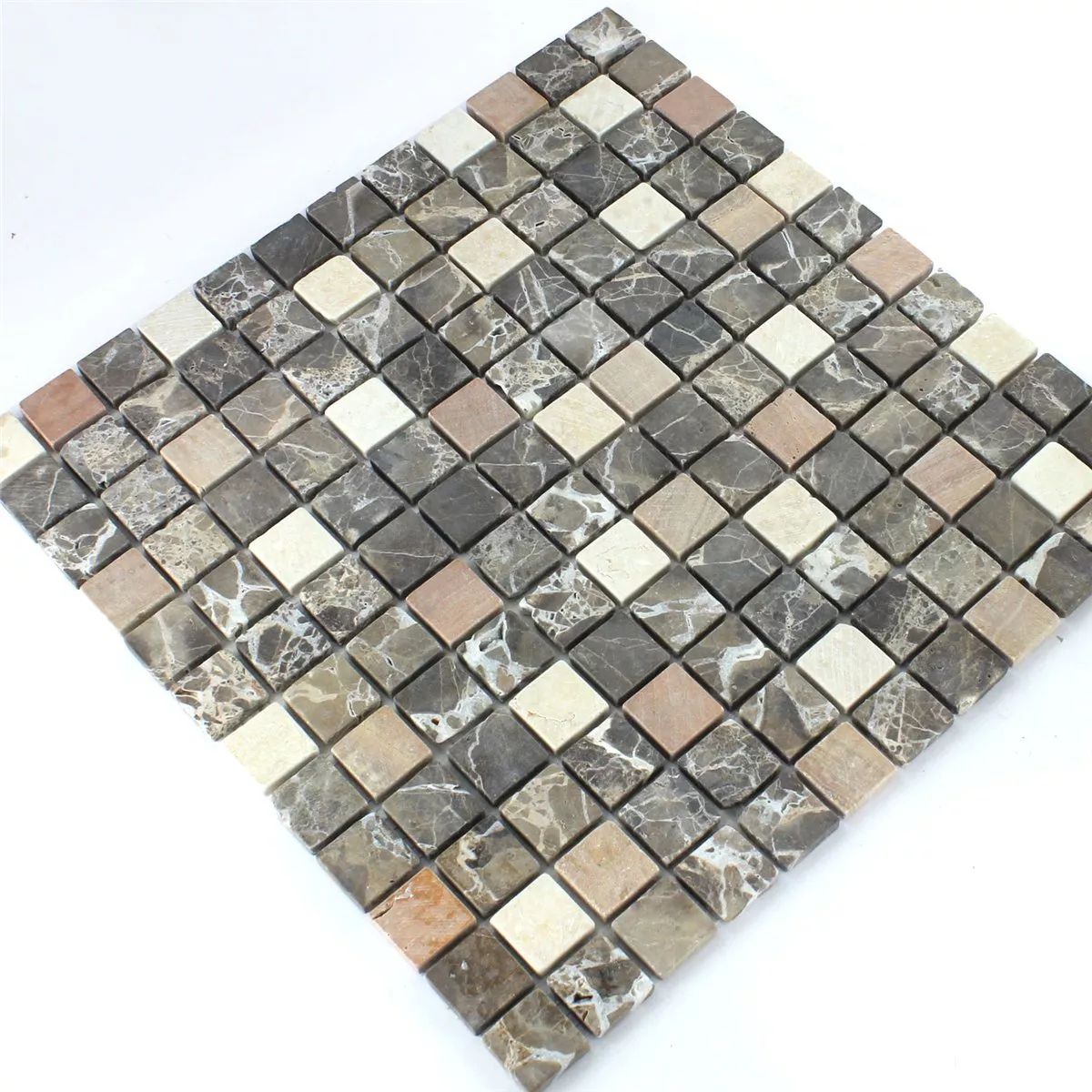 Mosaikfliesen Marmor Braun 23x23x7mm