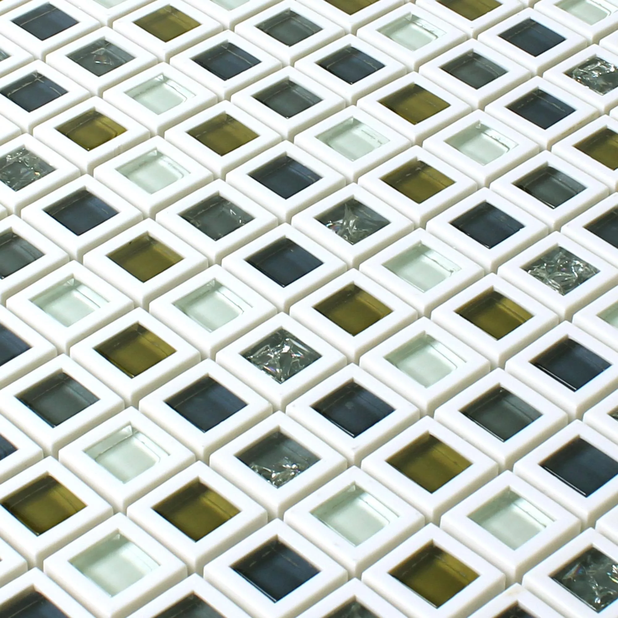 Glas Kunststoff Mosaik Anatolia Grün Weiss Glas Kunststoff Mosaik Anatolia Grün Weiss