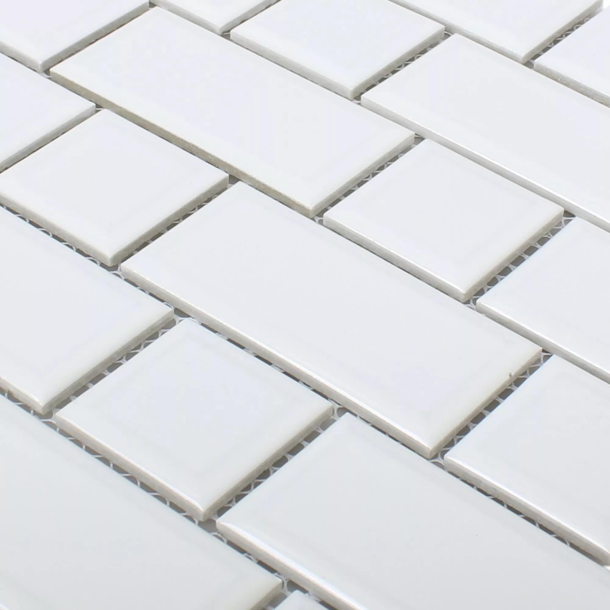 Ceramica Mosaico Bengal Metro Facette Bianco
