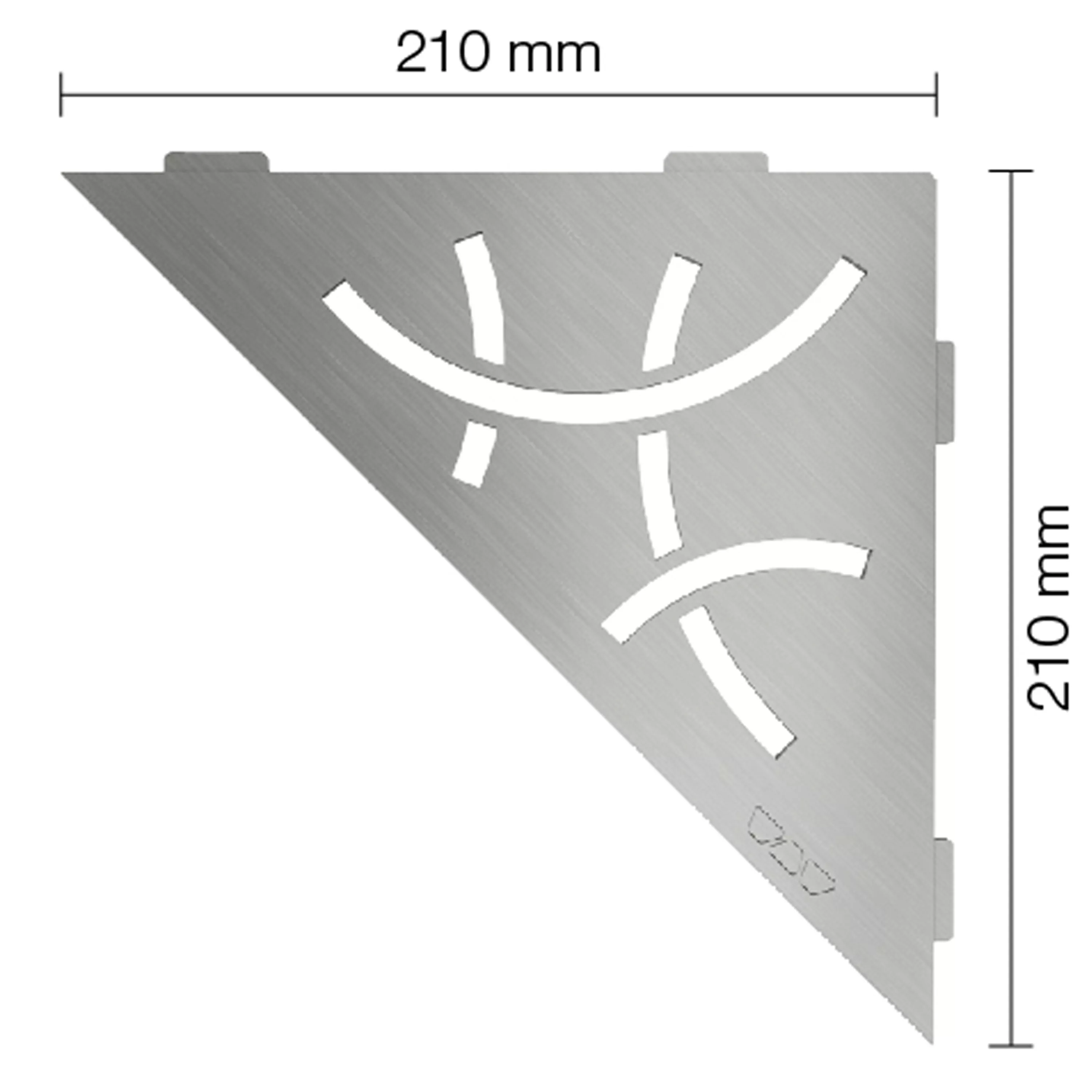 Schlüter mensola da parete triangolare 21x21 cm Curva in acciaio inossidabile