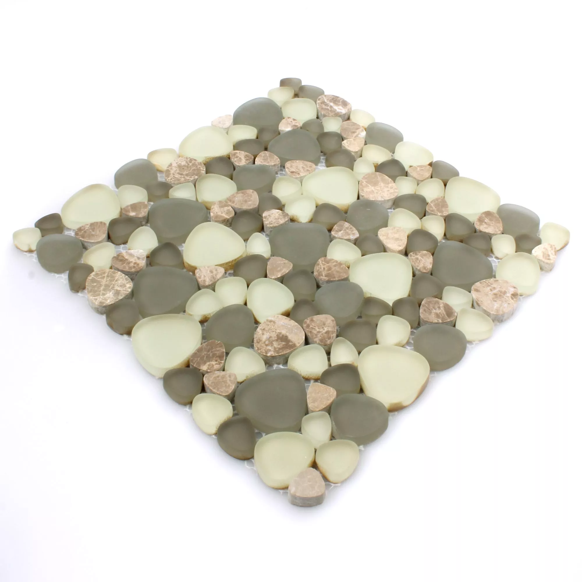 Muster von Glas Naturstein Mosaikfliesen Kiew Braun Beige