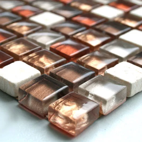 Mosaikfliesen Glas Marmor 15x15x8mm Rot Mix Mosaikfliesen Glas Marmor 15x15x8mm Rot Mix