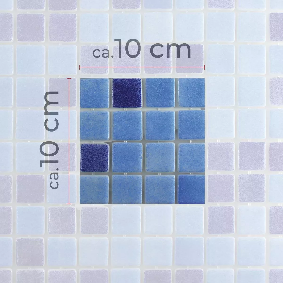 Muster von Glas Schwimmbad Pool Mosaik Lagune R11C Blau Mix