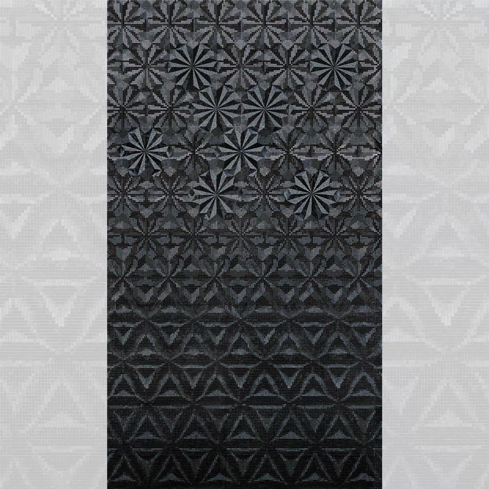 Mosaico Di Vetro Immagine Magicflower Black 170,7x300,3cm