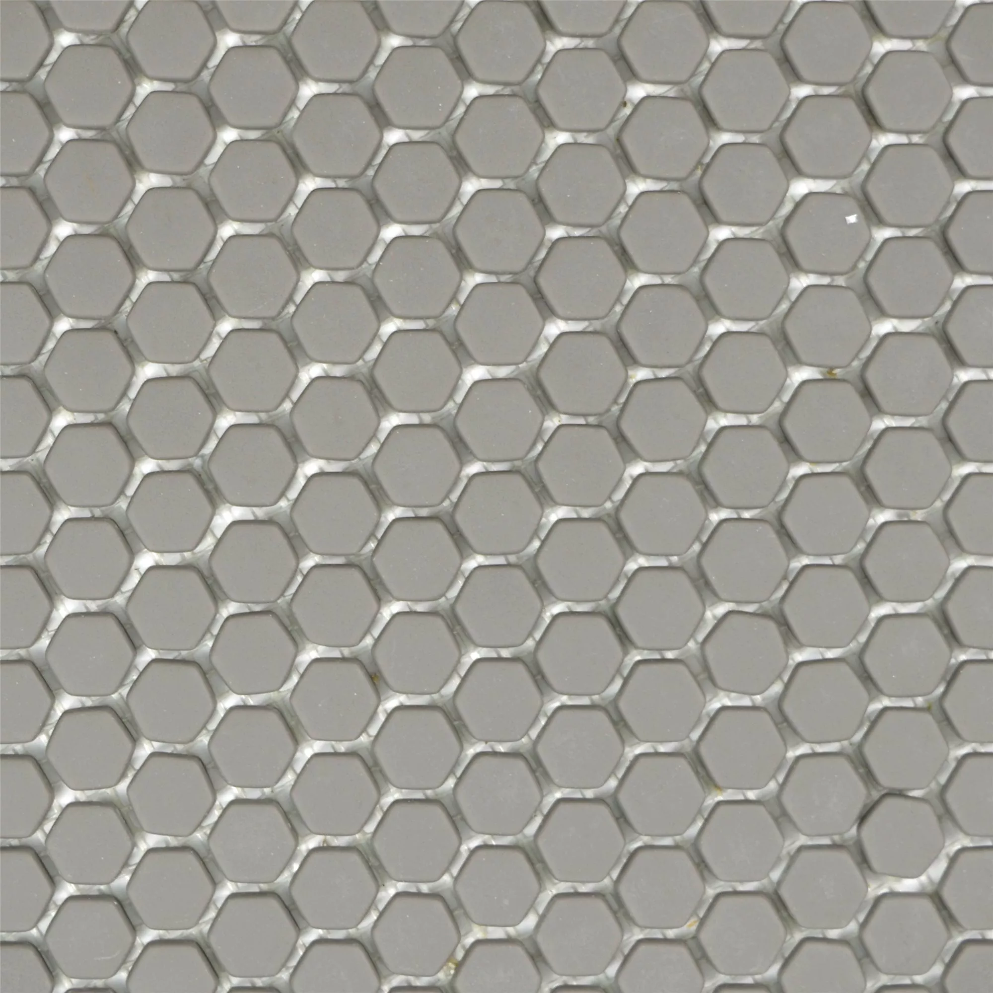 Glasmosaik Fliesen Kassandra Hexagon Grau Braun Matt