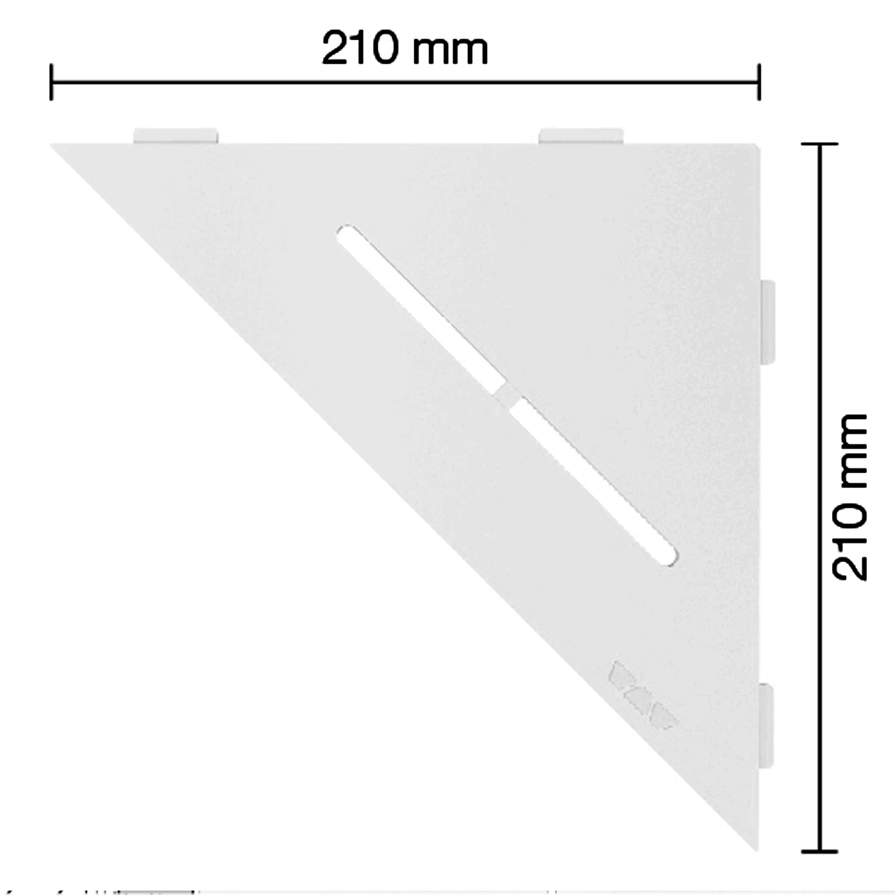 Mensola per doccia Mensola a muro Schlüter triangolo 21x21 cm bianco puro brillante