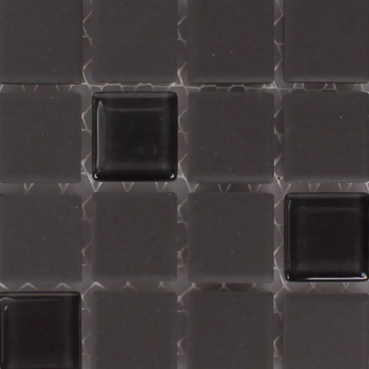 Muster von Mosaikfliesen Unglasiert Garden Schwarz Quadrat