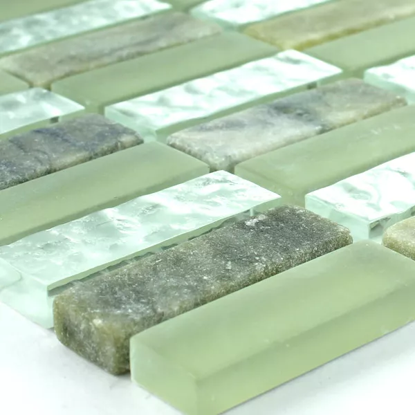 Muster von Mosaikfliesen Glas Marmor  Grün Mix Sticks