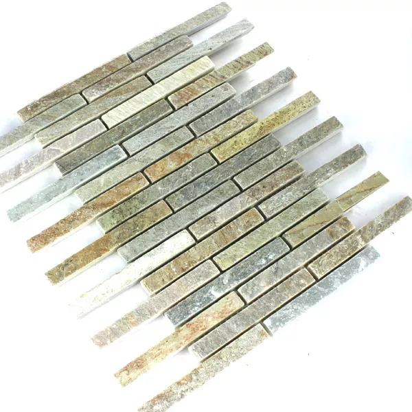 Mosaico Pietra Naturale Quarzite Beige Mix Sticks