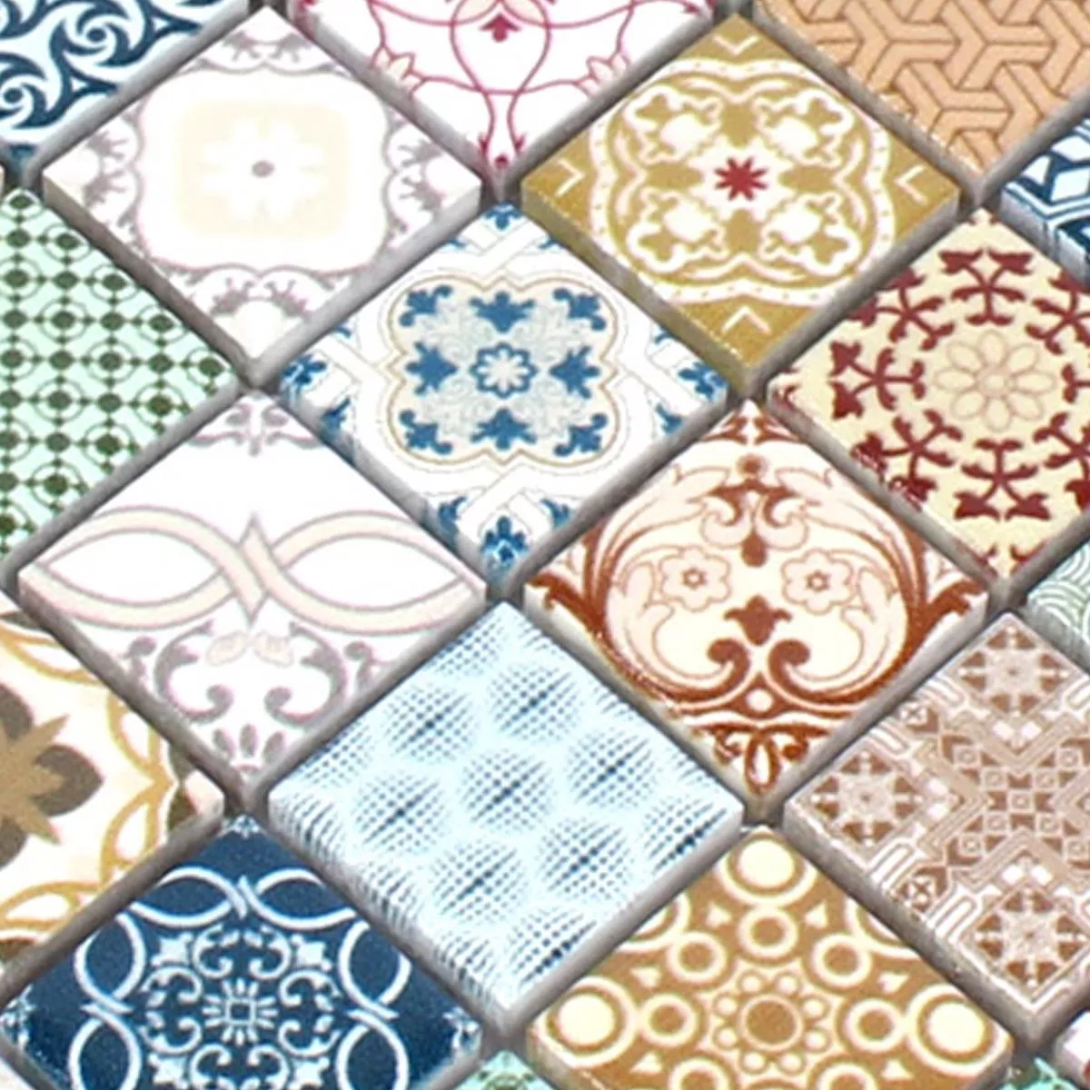 Muster von Mosaikfliesen Keramik Dia Retro