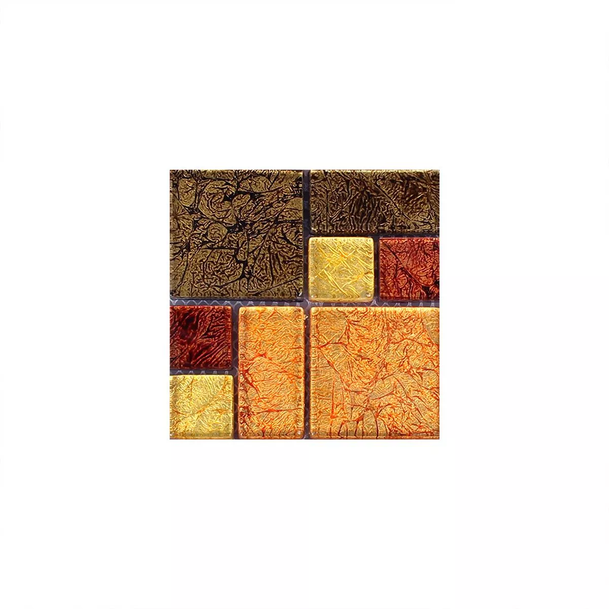 Campione Mosaico Vetro Piastrella Curlew Giallo Arancione ix
