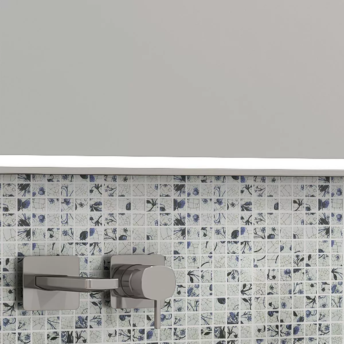 Muster von Keramik Mosaik Fliesen Isabella Weiss Blau