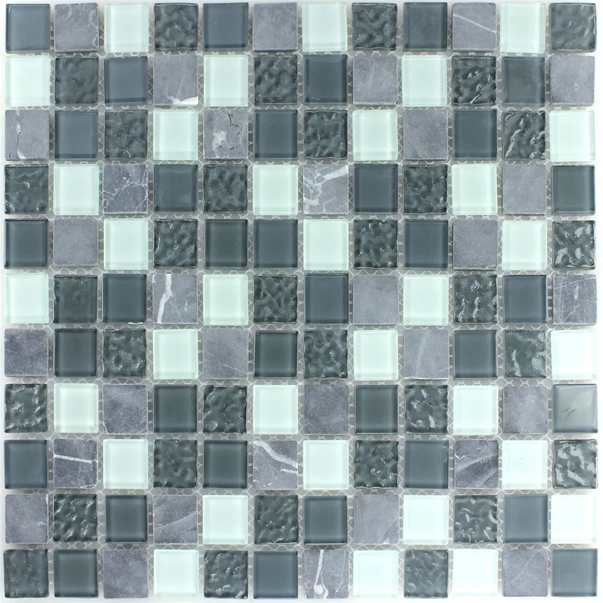 Muster von Mosaikfliesen Glas Marmor Grau 