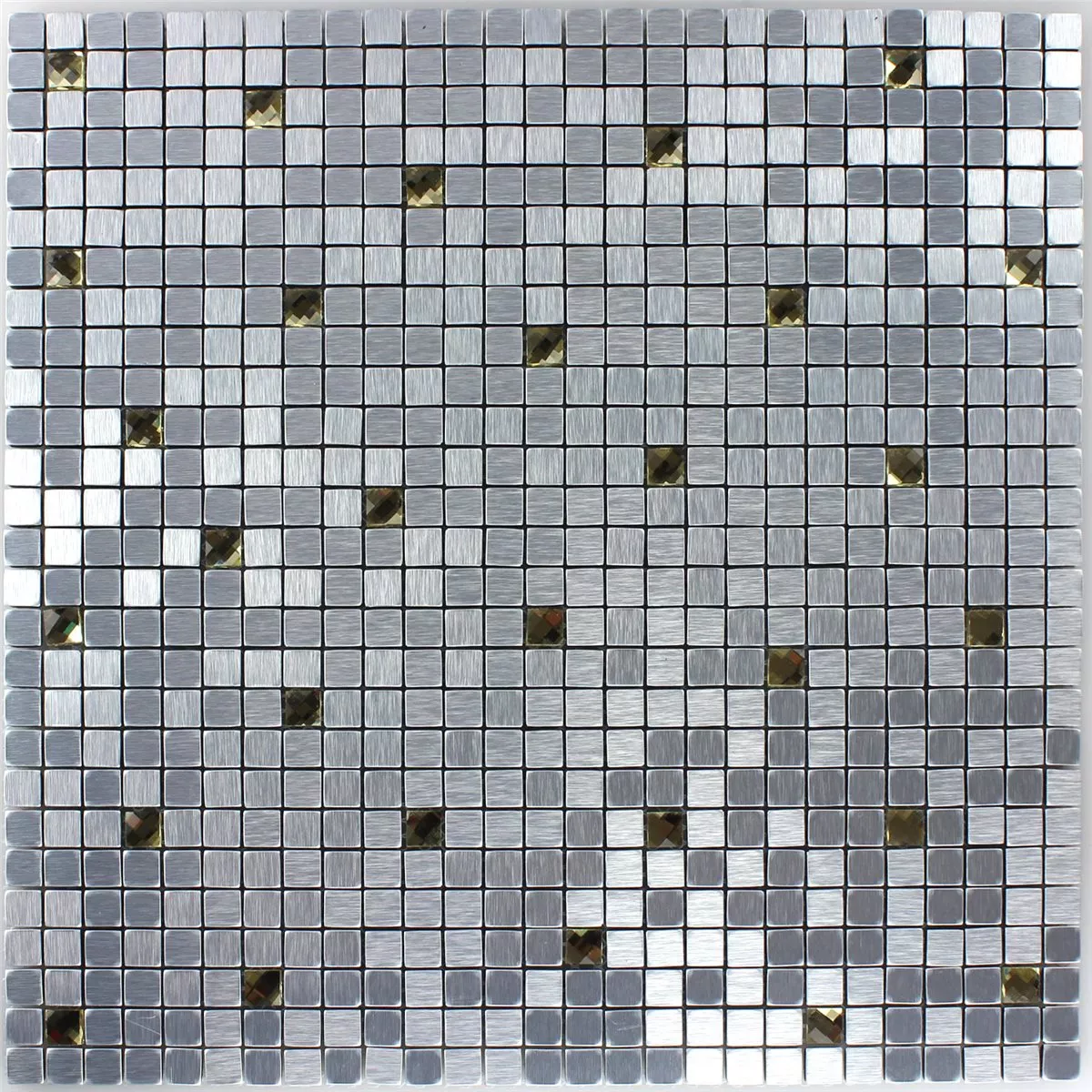 Mosaikfliesen Glas Metall Silber Gold Diamant 10x10x4mm