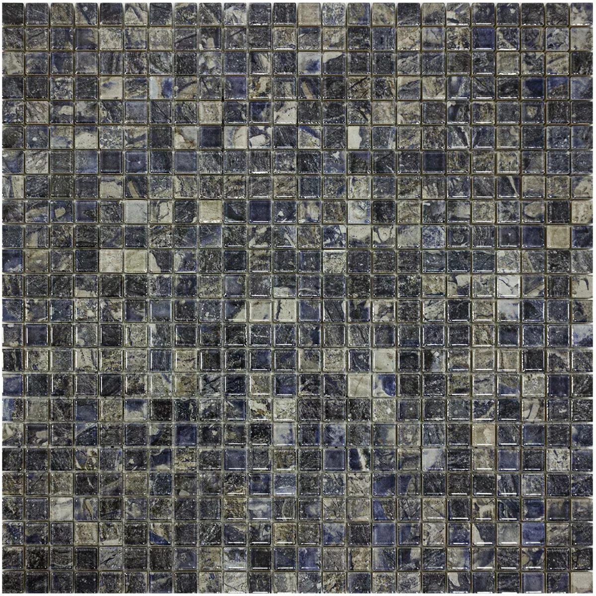 Ceramica Mosaico Piastrelle Elysium Marmo Ottica Blu Scuro 12