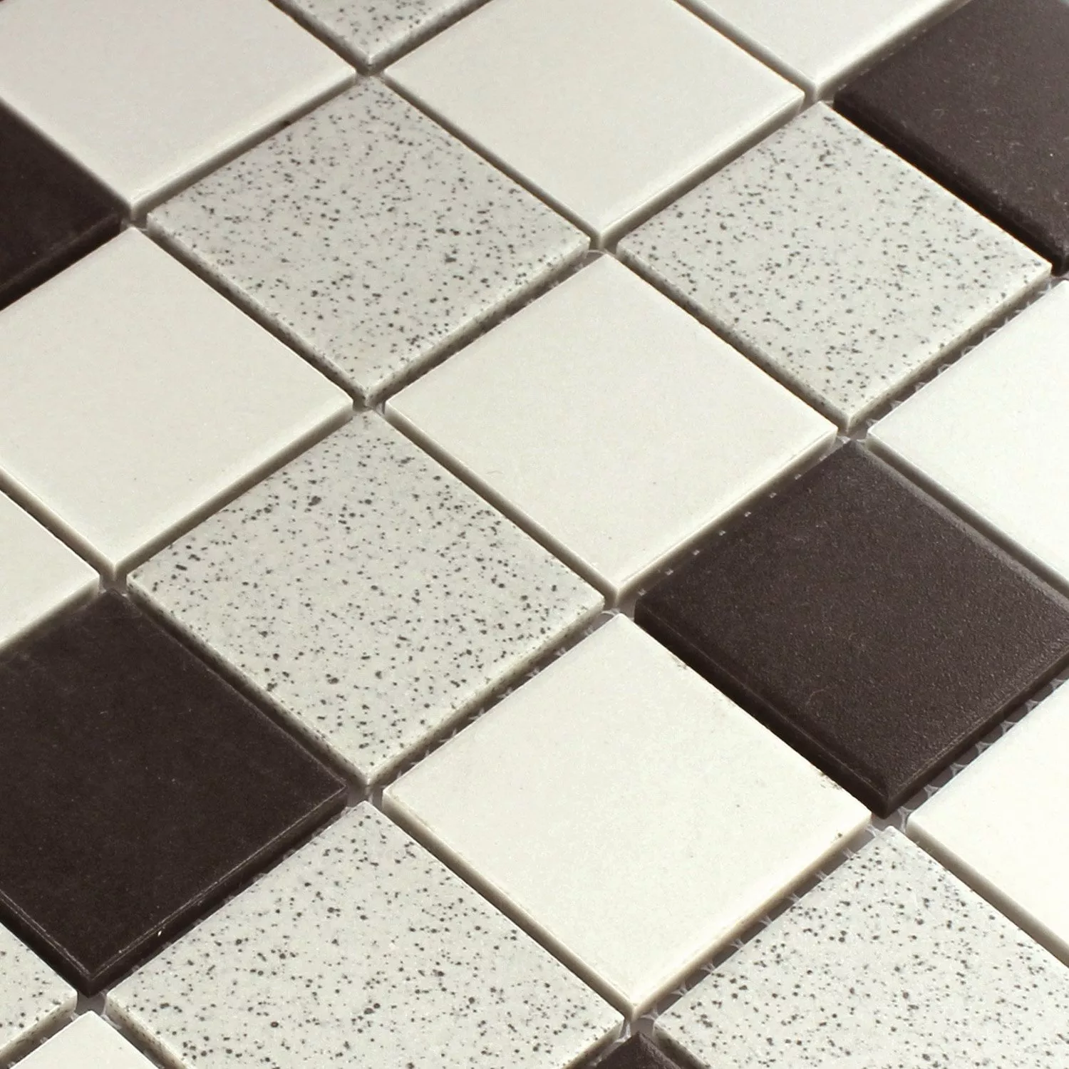 Échantillon Mosaïque Céramique Noir Gris Mix Mat