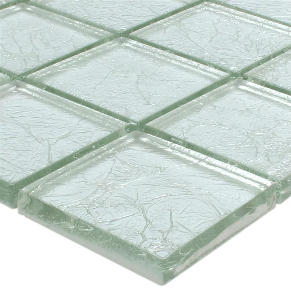 Mosaikfliesen Glas Lucca Silber 48x48x8mm