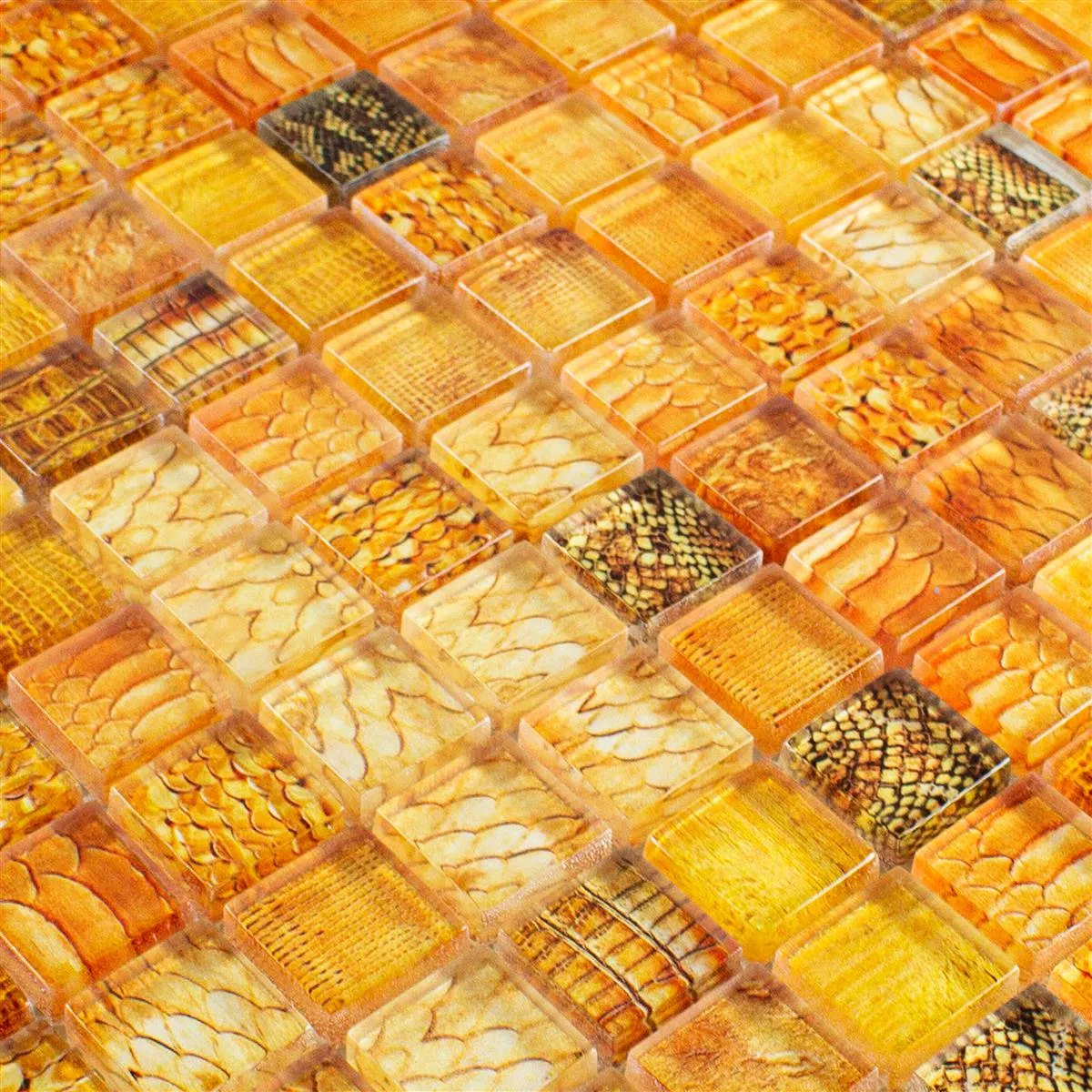 Mosaico Di Vetro Piastrelle Python Arancione 23