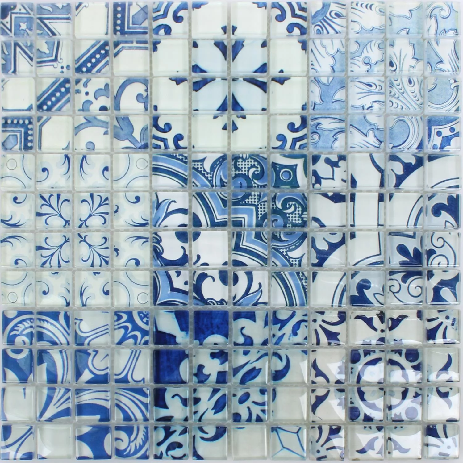 Muster von Mosaikfliesen Glas Inspiration Blau