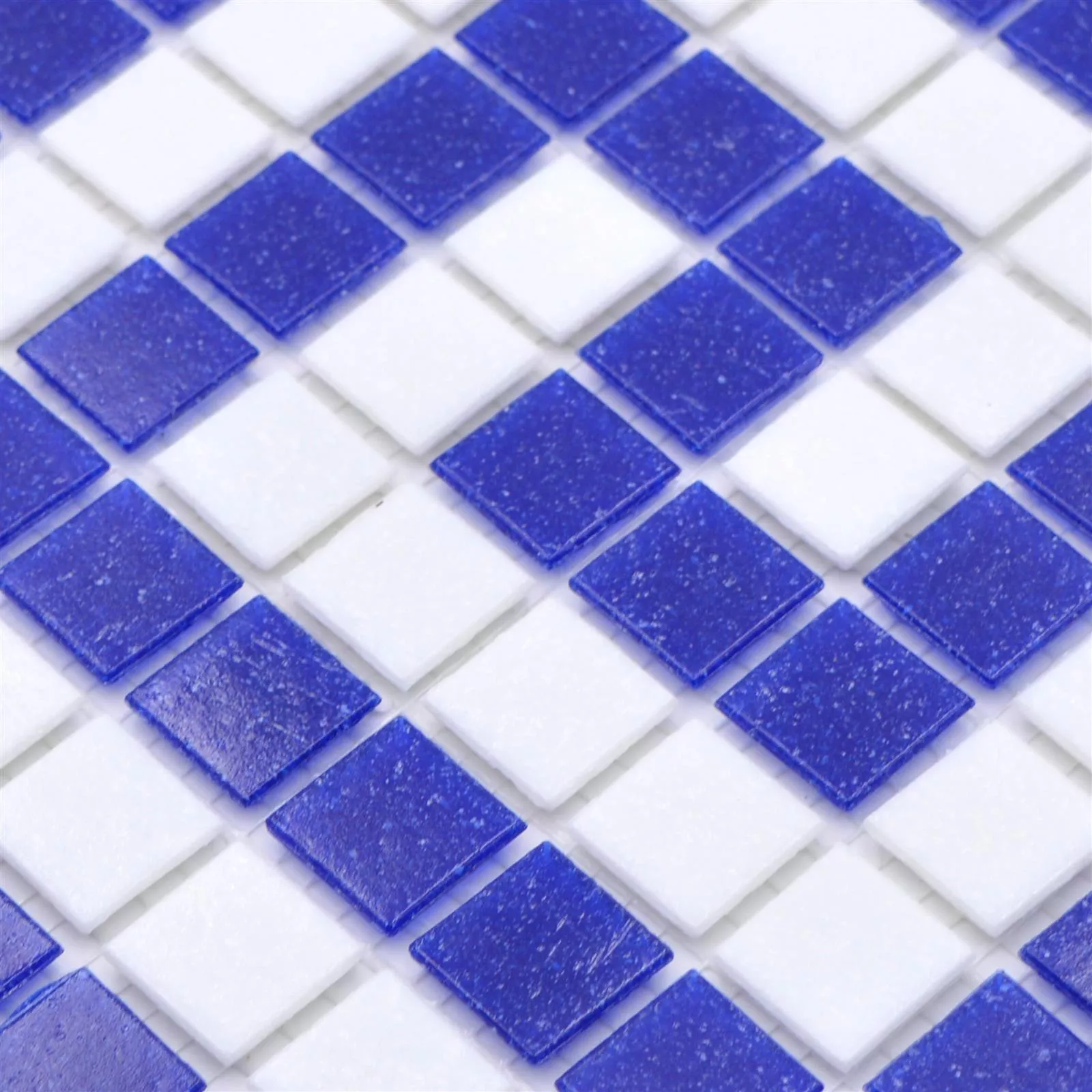 Échantillon Piscine Mosaïque Filyos Bleu Blanc Papier Collé