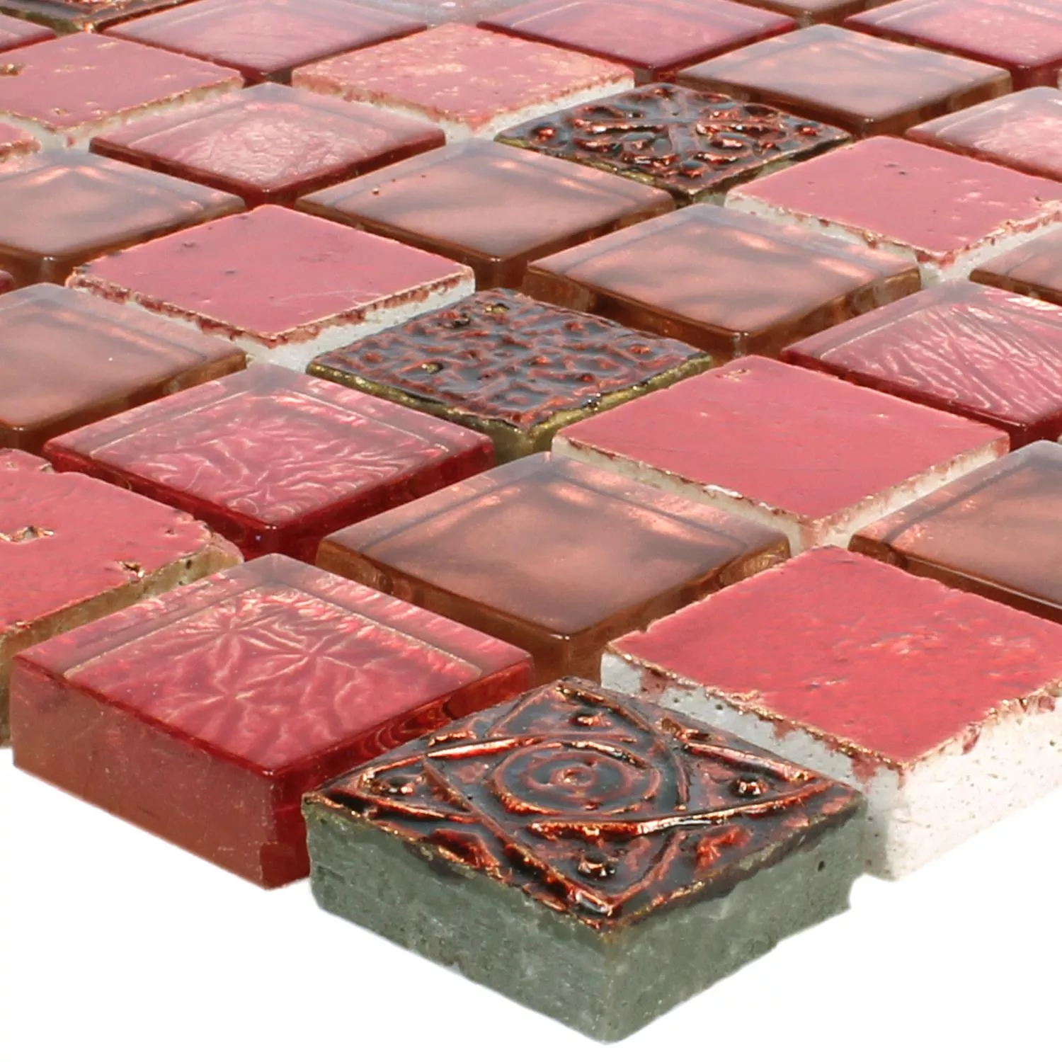 Mosaikfliesen Glas Naturstein Maya Red Mosaikfliesen Glas Naturstein Maya Red