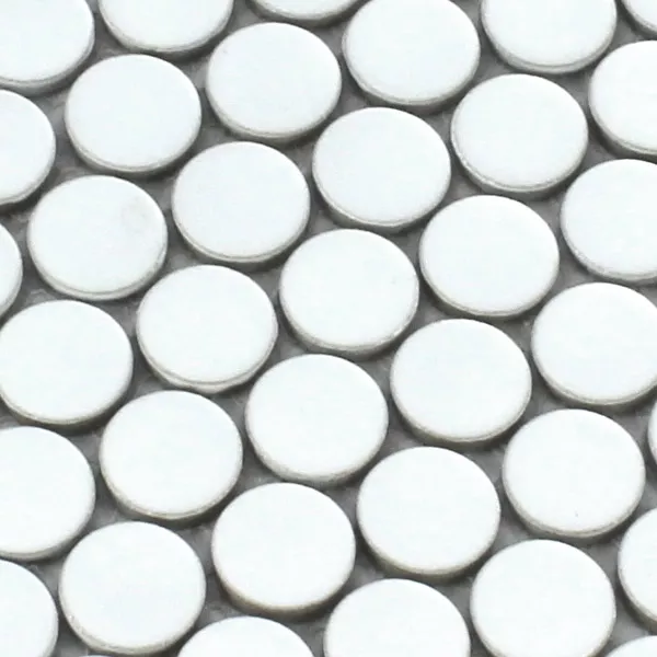 Campione Mosaico Ceramica Drop Rotonda Bianco Uni